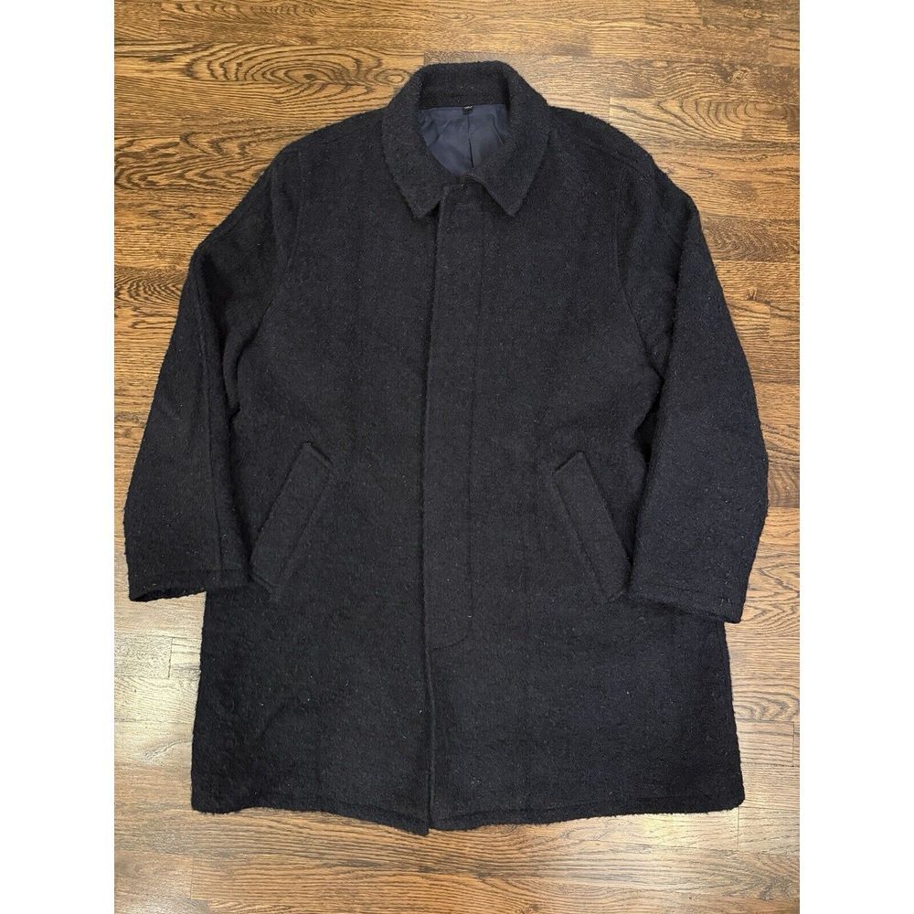 J. Crew Ludlow Blue Wool Button Winter Full‎ Overcoat Mens 46R
